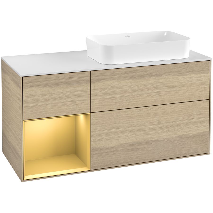 Wastafelonderkast Finion 1200x603x501mm Oak Veneer G681HFPC