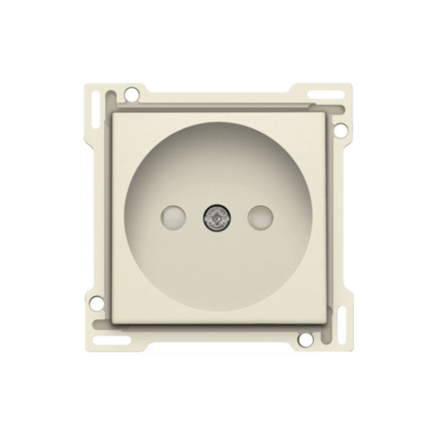 Afwerkingsset stopcontact z. aarding met besch.afsl. cream