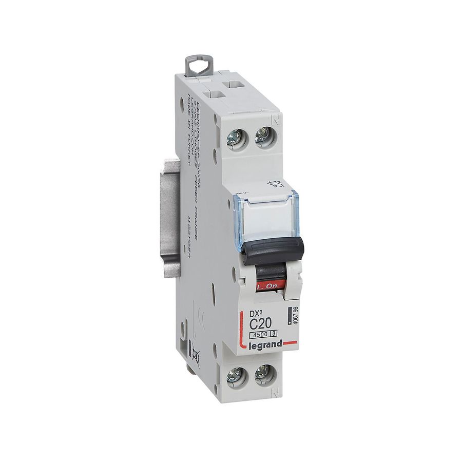 Installatieautomaat MCB DX³ 1-polig + Nul C-karakteristiek 20A 4500A