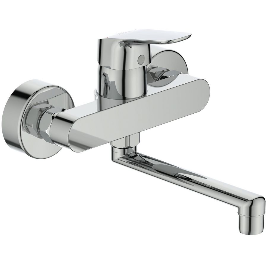 ceraflex wandmengkraan met onderuitloop 16cm chroom B1717AA