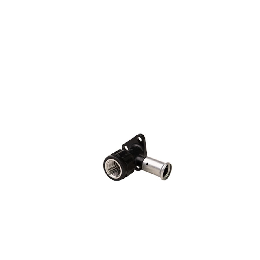 Enkele muurplaat persaansluiting 2PK-X (inox) 16x1/2"bn. (h=56mm) kunststof/rvs VVE=10