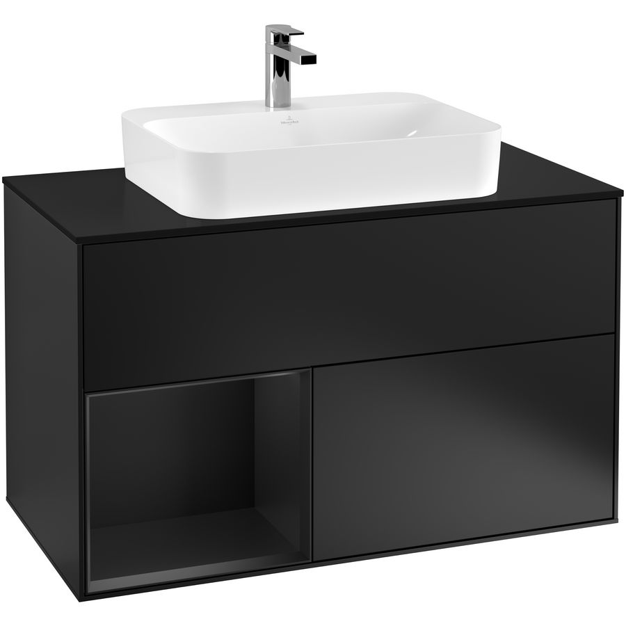 Wastafelonderkast Finion 1000x603x501mm Black Matt Lacquer G362PDPD