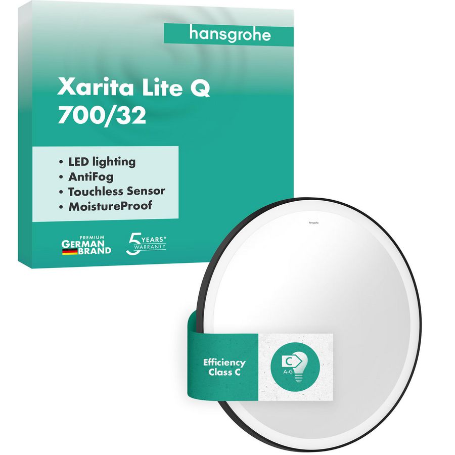 Spiegel ronde LED 700/30 IR Sensor mat zwart Xarita Lite S