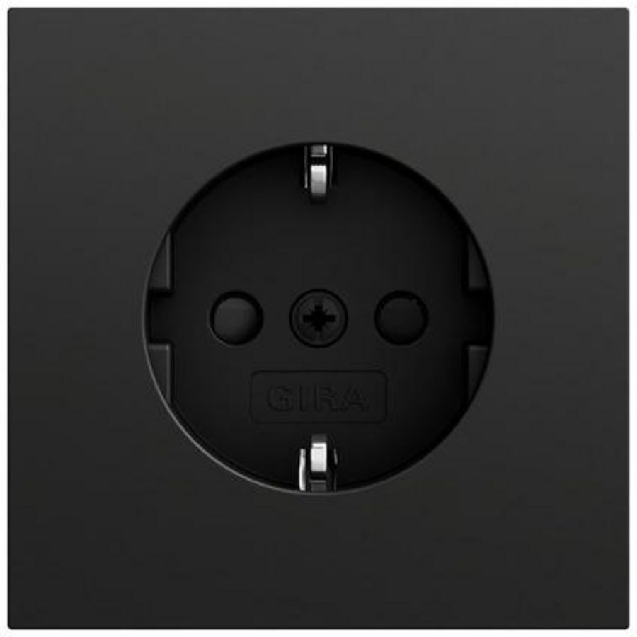 wandcontactdoos met randaarde Safety Plus zonder kl. System 70 zwart m(gel.)