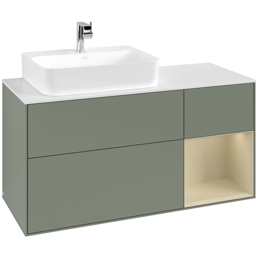 Wastafelonderkast Finion 1200x603x501mm Olive Matt Lacquer F151HJGM
