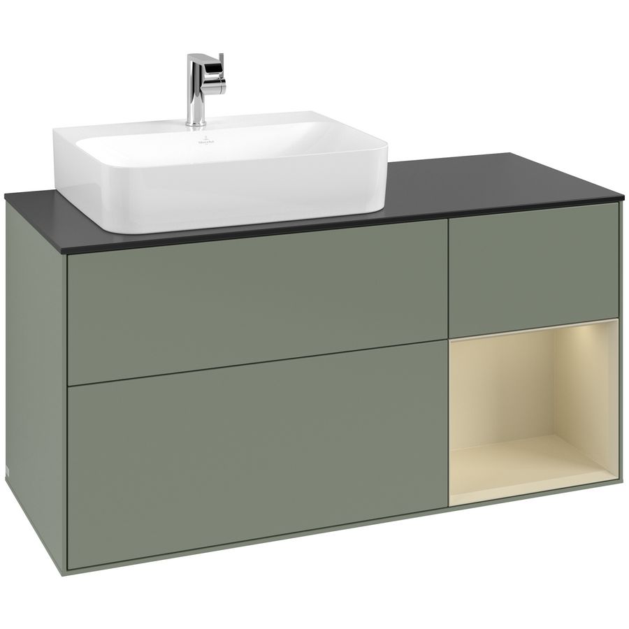 Wastafelonderkast Finion 1200x603x501mm Olive Matt Lacquer F152HJGM