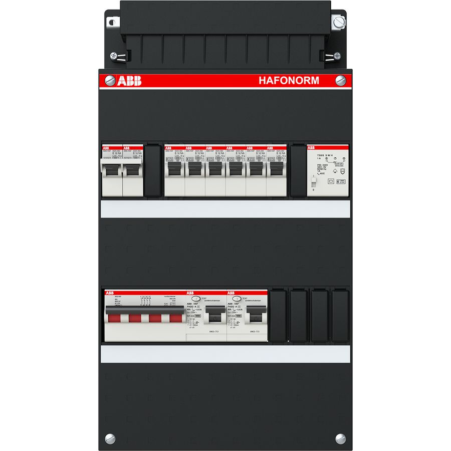 Installatiekast 6x achter 2x 30mA + F + T + HS 3-fasen