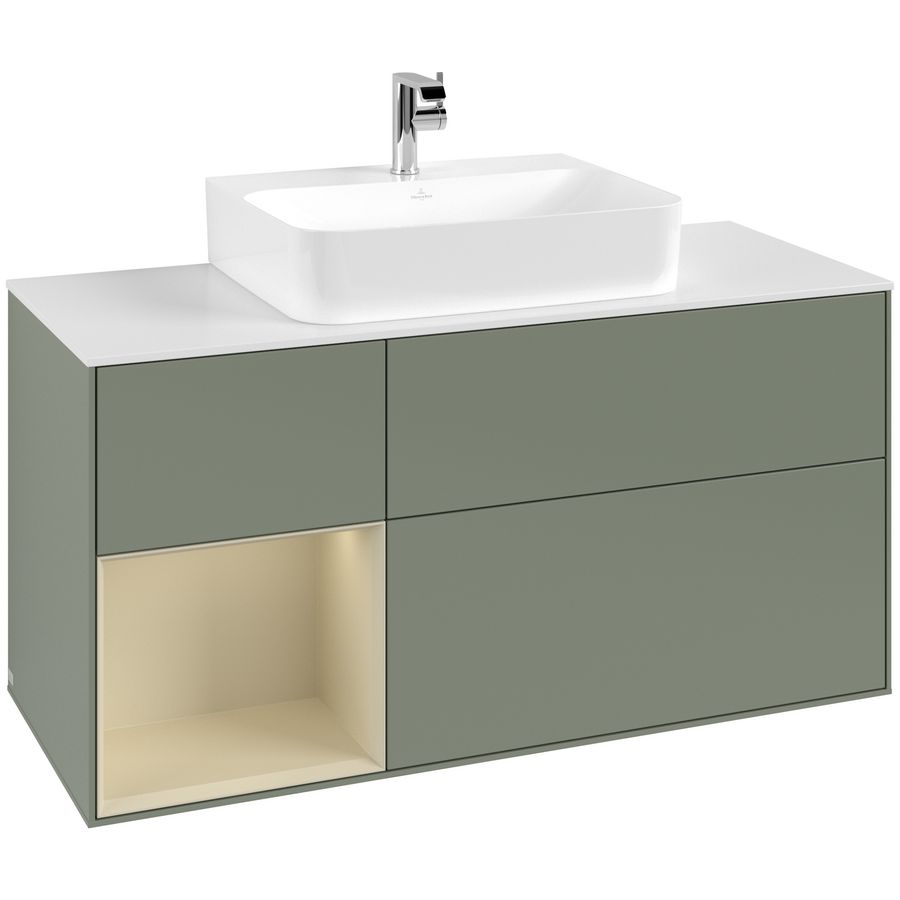Wastafelonderkast Finion 1200x603x501mm Olive Matt Lacquer F161HJGM