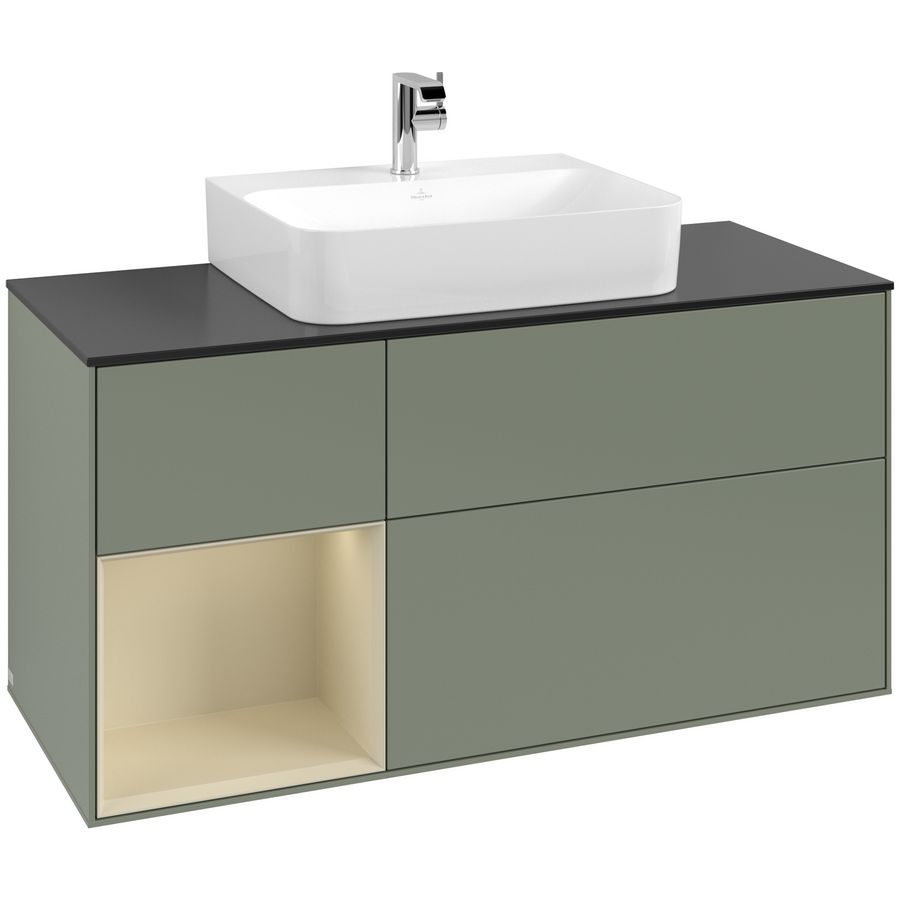 Wastafelonderkast Finion 1200x603x501mm Olive Matt Lacquer F162HJGM