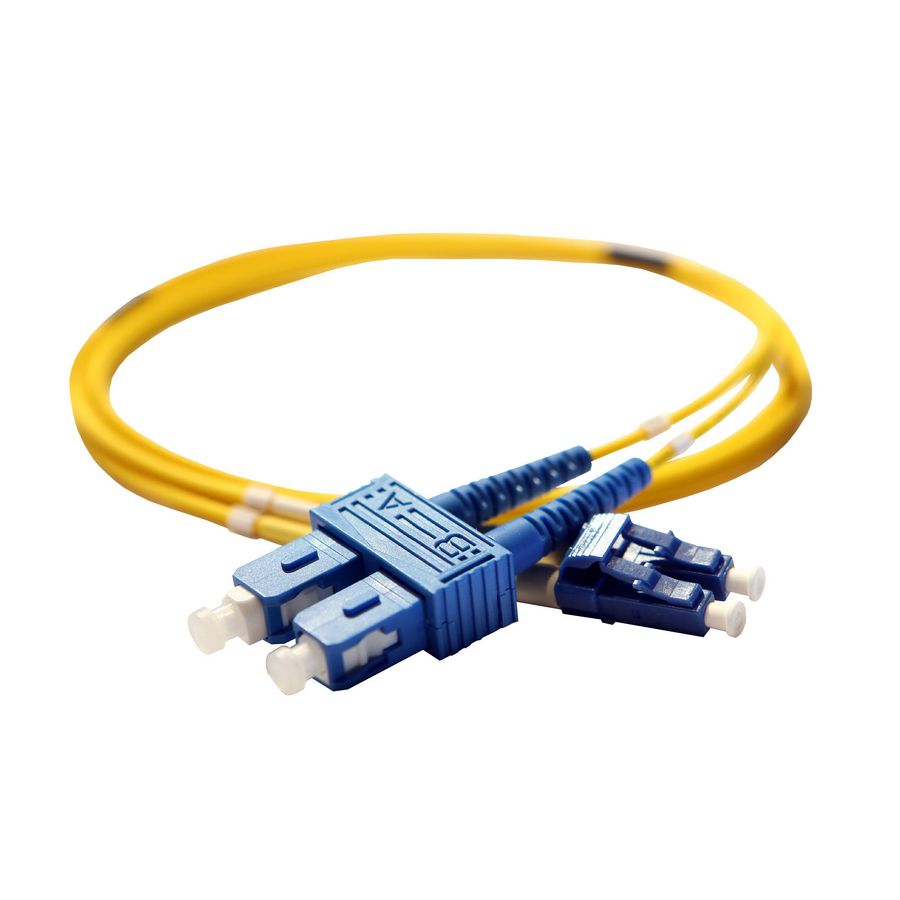 Glasvezel Patchkabel Duplex geel OS2 LC-SC 1m.