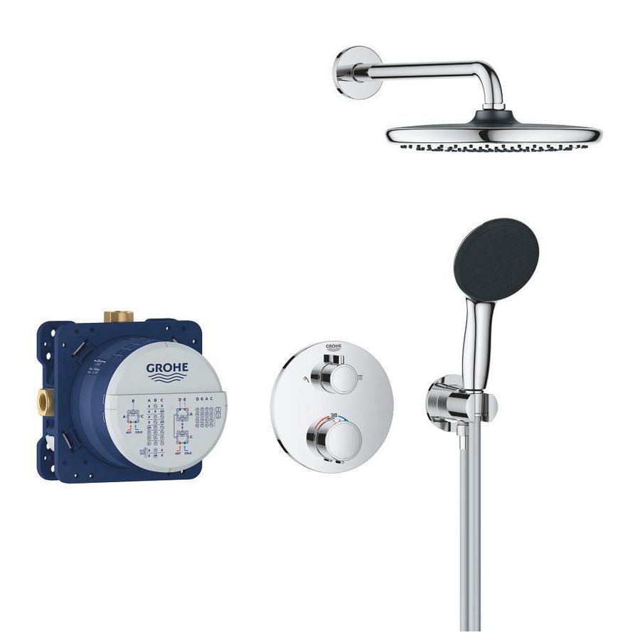 Precision Shower set 250 rond chroom