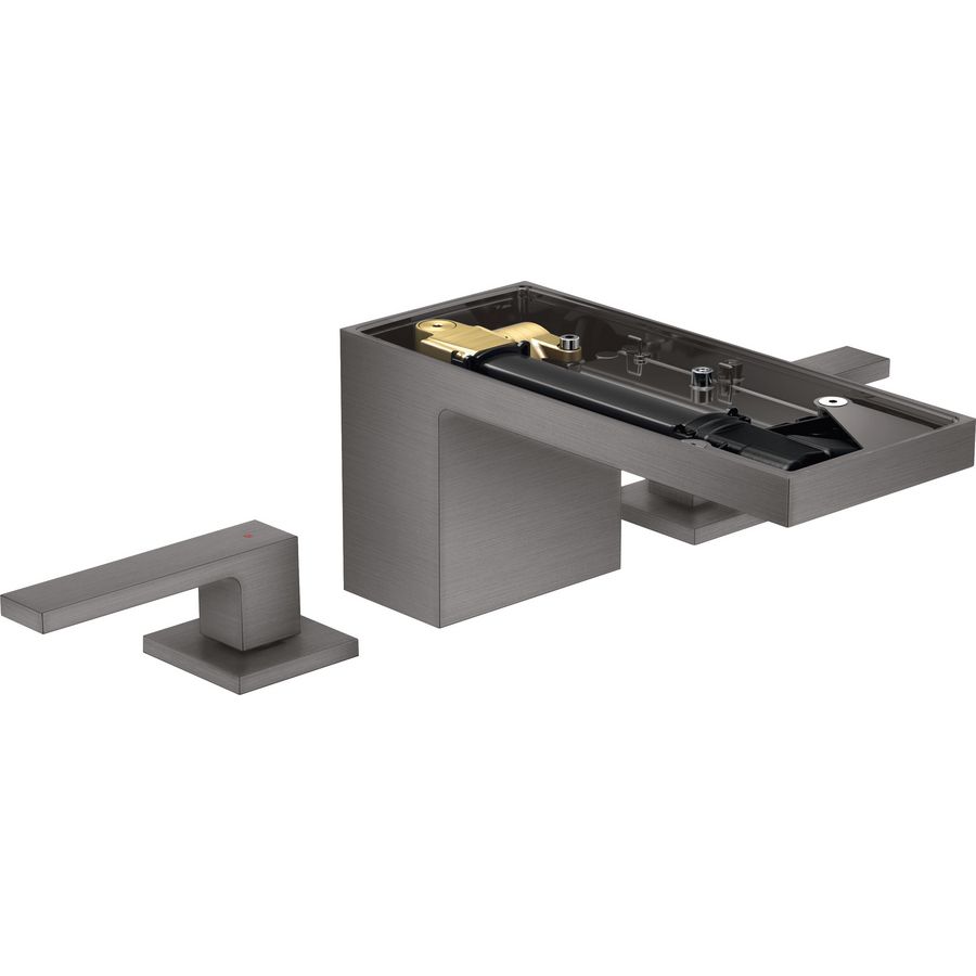 AXOR MyEdition 3-gats wastafelmengkraan 70 en afvoerplug zonder plaat Brushed Black Chrome