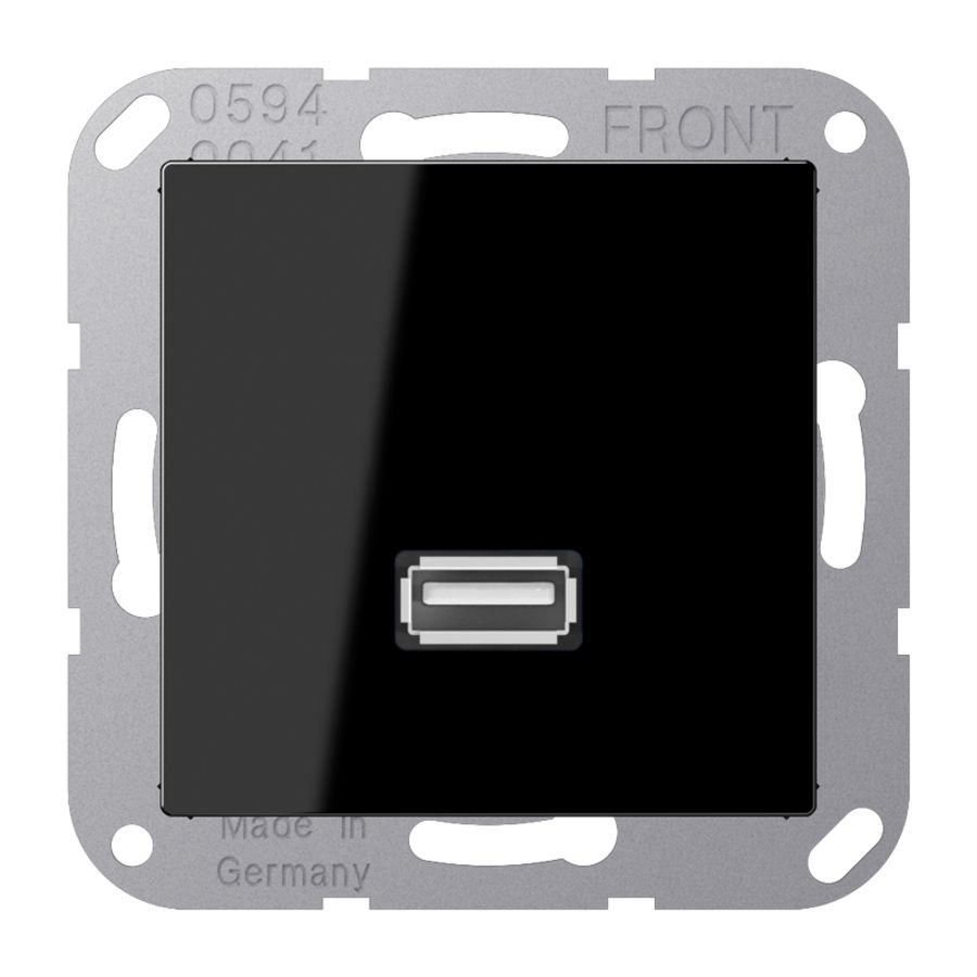 Afdekking A500 zwart voor 1xUSB
