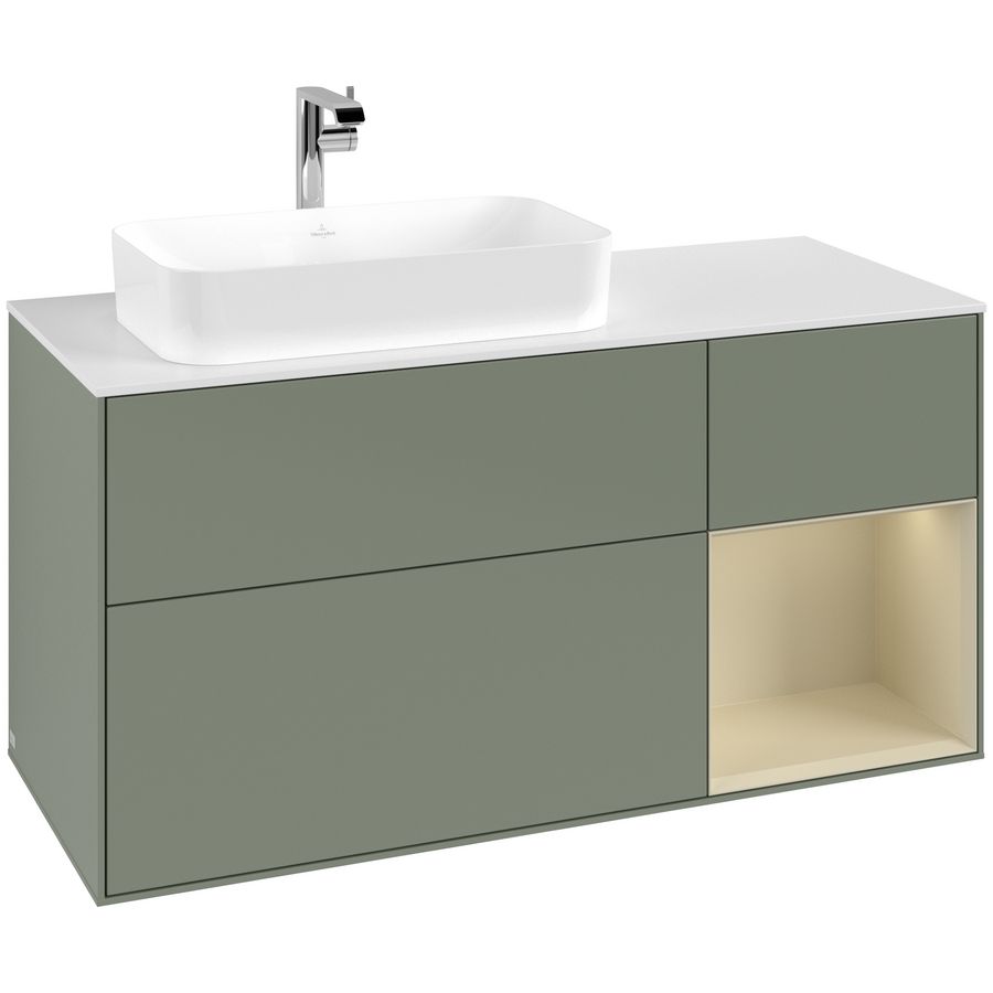 Wastafelonderkast Finion 1200x603x501mm Olive Matt Lacquer F281HJGM