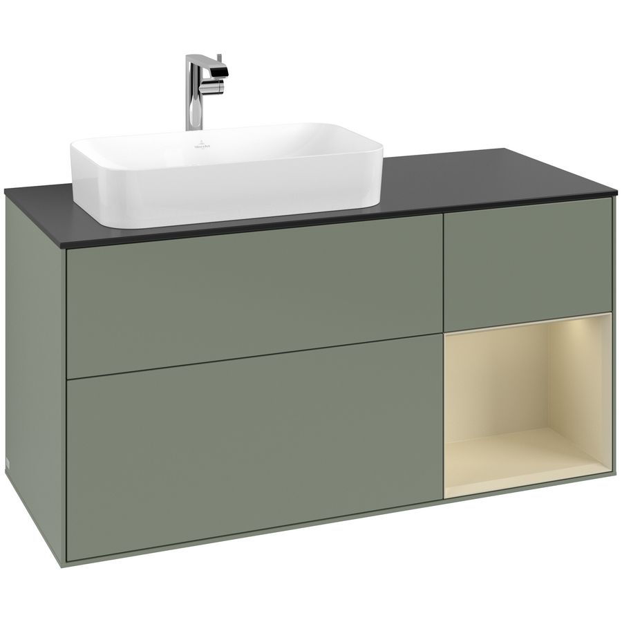 Wastafelonderkast Finion 1200x603x501mm Olive Matt Lacquer F282HJGM