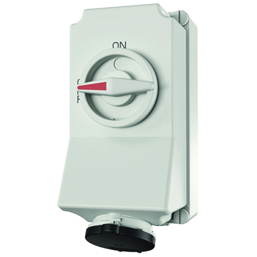 Wandcontactdoos 16A 7-polig  7H 500V IP44 HW/VN DUO