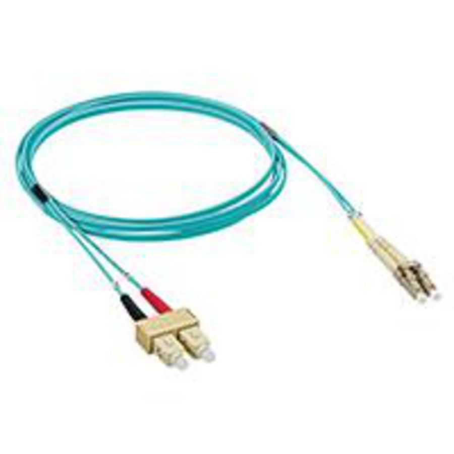 Glasvezel Patchkabel Duplex Aqua OM3 LC-SC 1m.