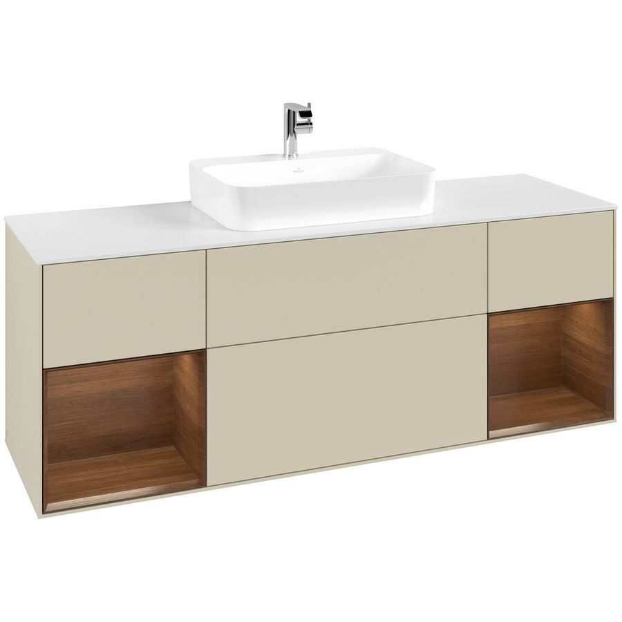 Wastafelonderkast Finion 1600x603x501mm S.Grey Matt Lacquer F451GNHJ
