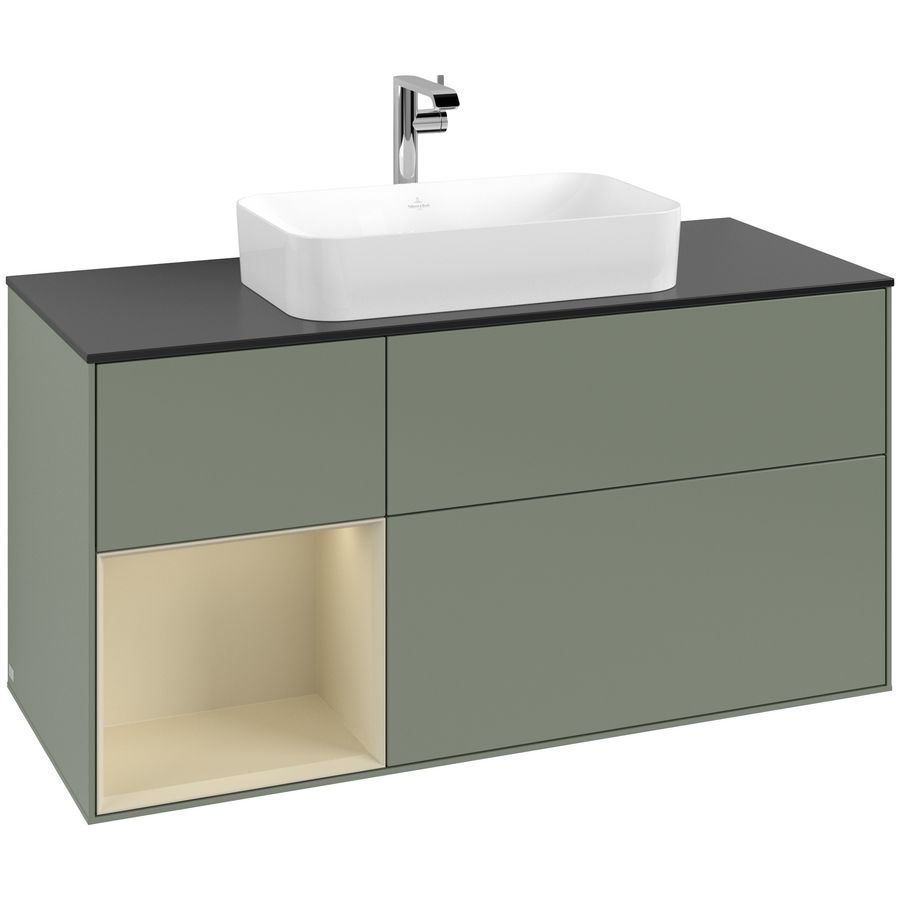 Wastafelonderkast Finion 1200x603x501mm Olive Matt Lacquer F292HJGM