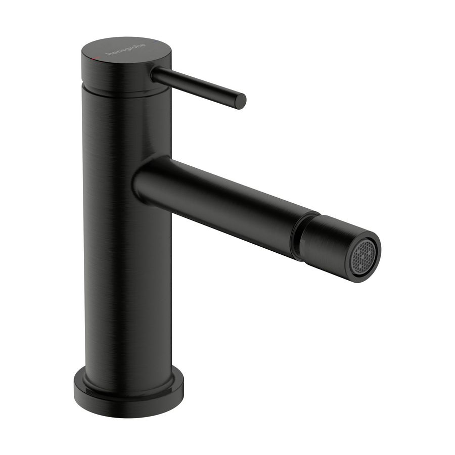 Tecturis S 1-hendel bidetkraan met pop-up afvoer Brushed Black Chrome