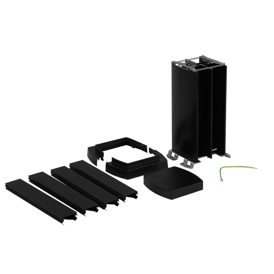 Energiezuil 4 compartiment 45mm 0,3M zwart