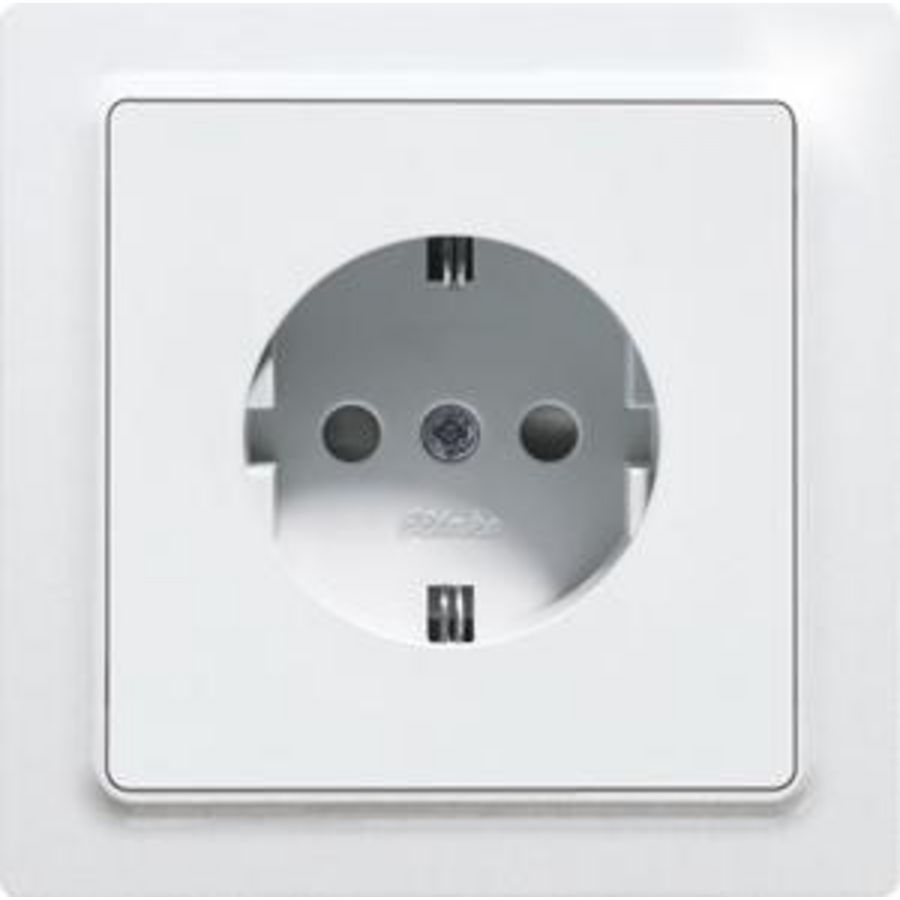 Wandct.doos m. randaarde, E-Design, 55x55 mm, polar wit mat