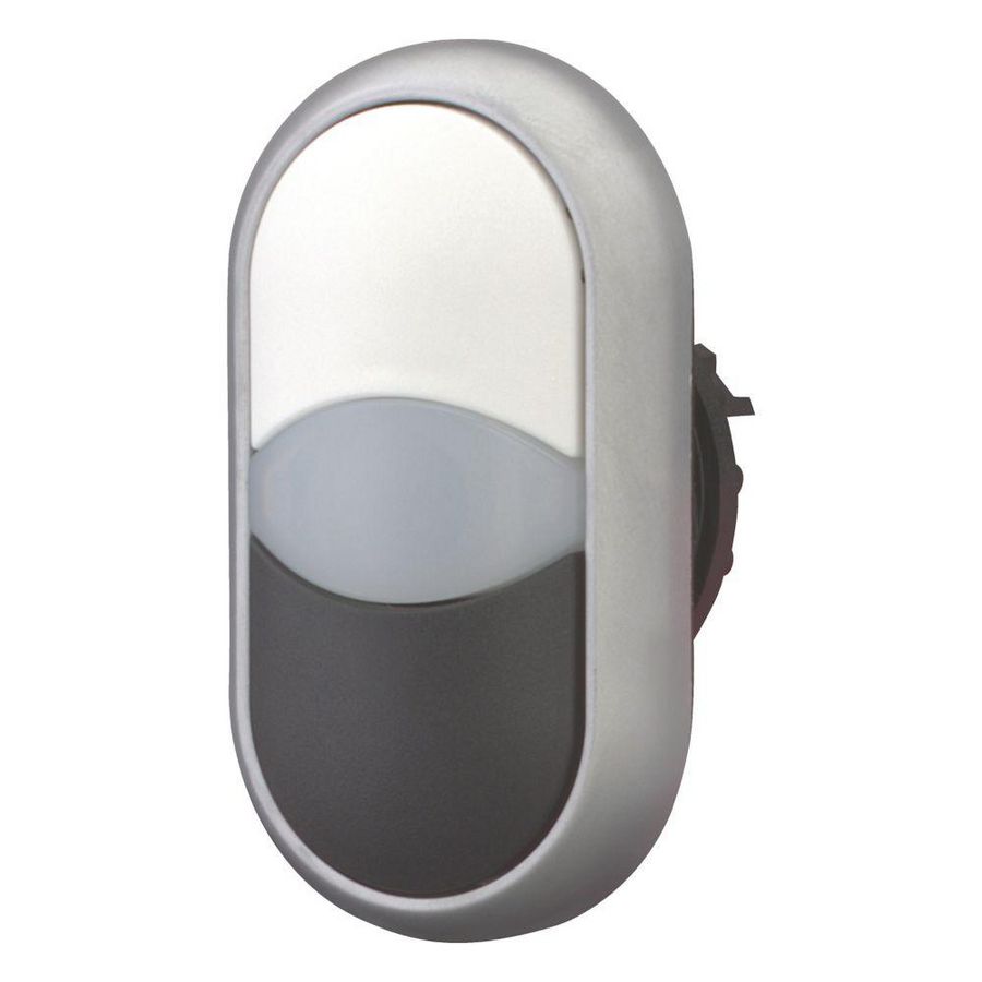 Dubb.drukknop+sign.lamp wit/wit/zwart VVE=5