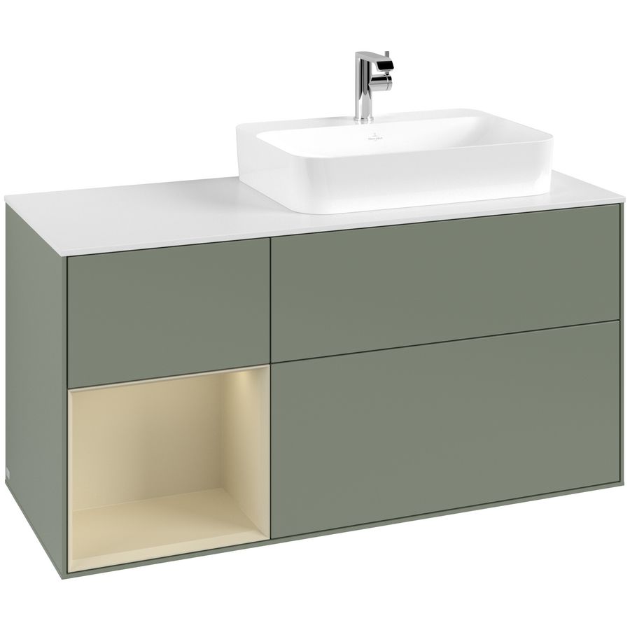 Wastafelonderkast Finion 1200x603x501mm Olive Matt Lacquer F391HJGM
