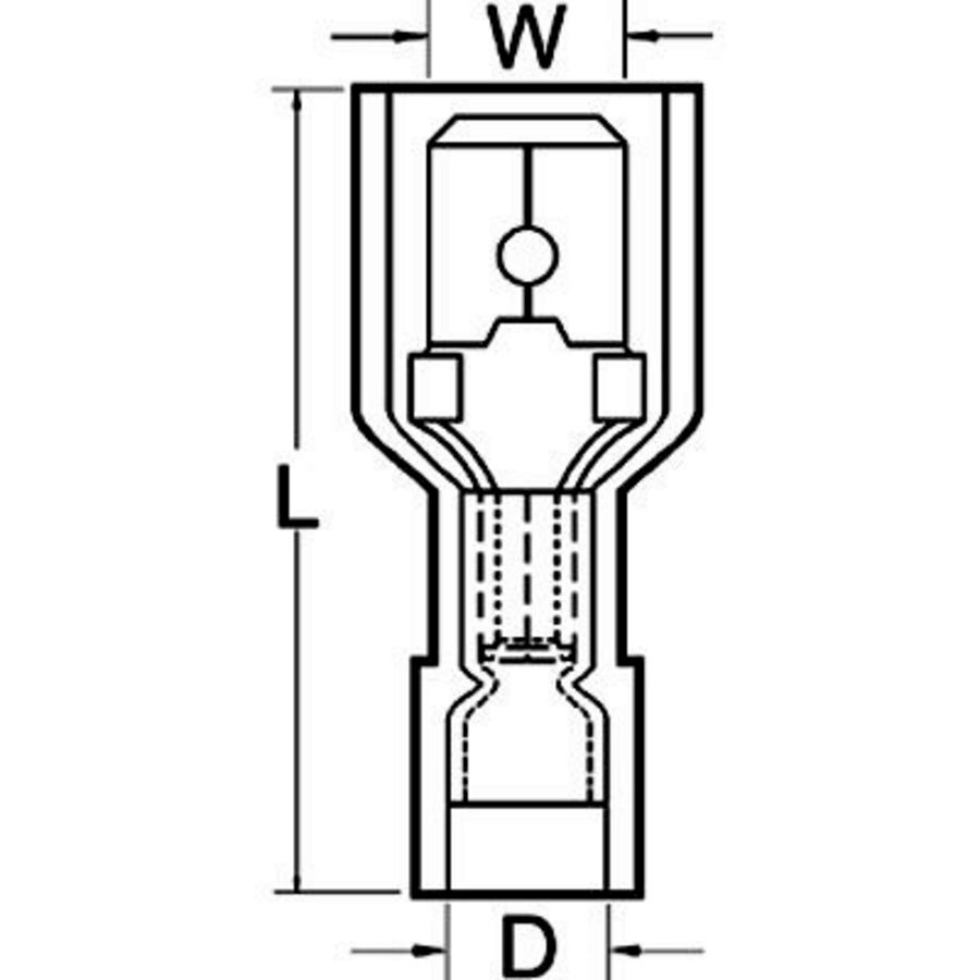 Kist a 100st. Vol. geisoleerde vlaksteker 0,5-1,5mm² Nylon
