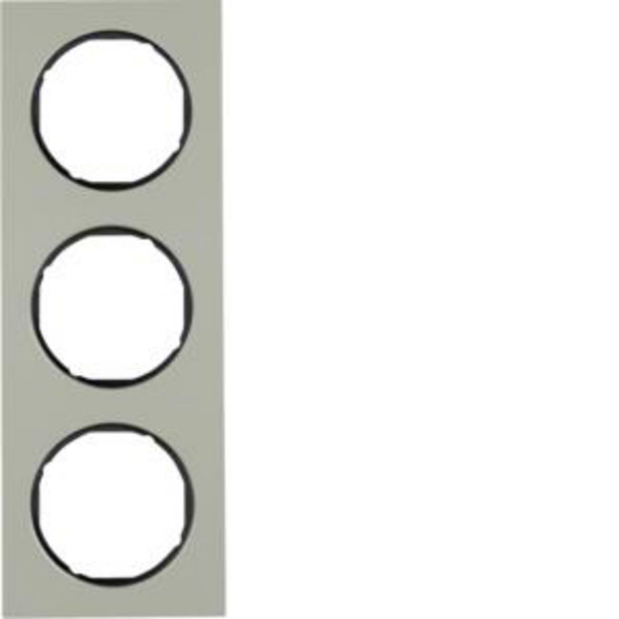 Afdekraam 3-v berker R.3 edelstaal/zwart