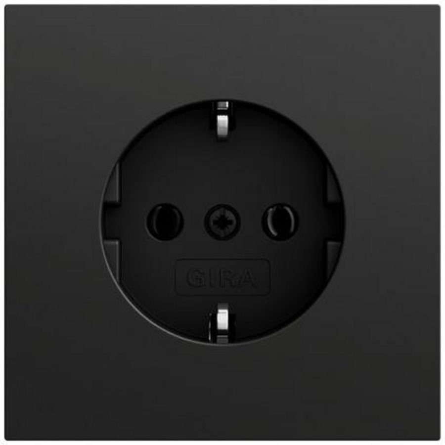 wandcontactdoos met randaarde zonder kl. System 70 zwart m(gel.)