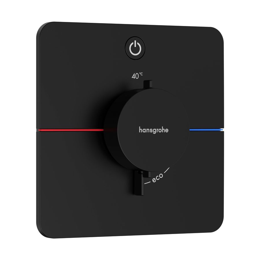 ShowerSelect Comfort Q thermostaat afbouwdeel tbv inbouw voor 1 functie mat zwart
