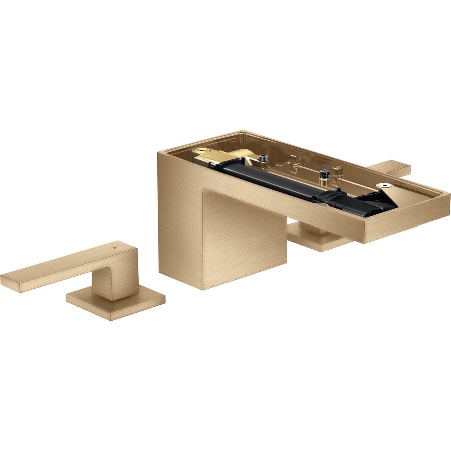 AXOR MyEdition 3-gats wastafelmengkraan 70 en afvoerplug zonder plaat Brushed Bronze