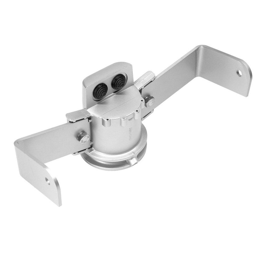 Enkele paaltop beugel aluminiumgrijs gelakt, voor montage op