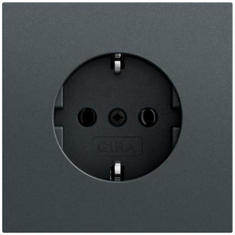 wandcontactdoos met randaarde zonder kl. System 70 antracit(gel.)