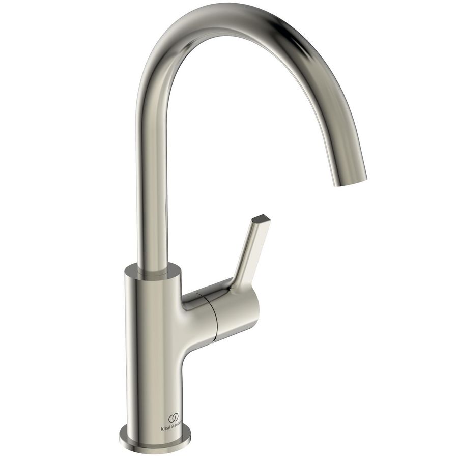Joy wastafelmengkraan 5l/min. met hoge uitloop zonder waste silver storm (rvs look)