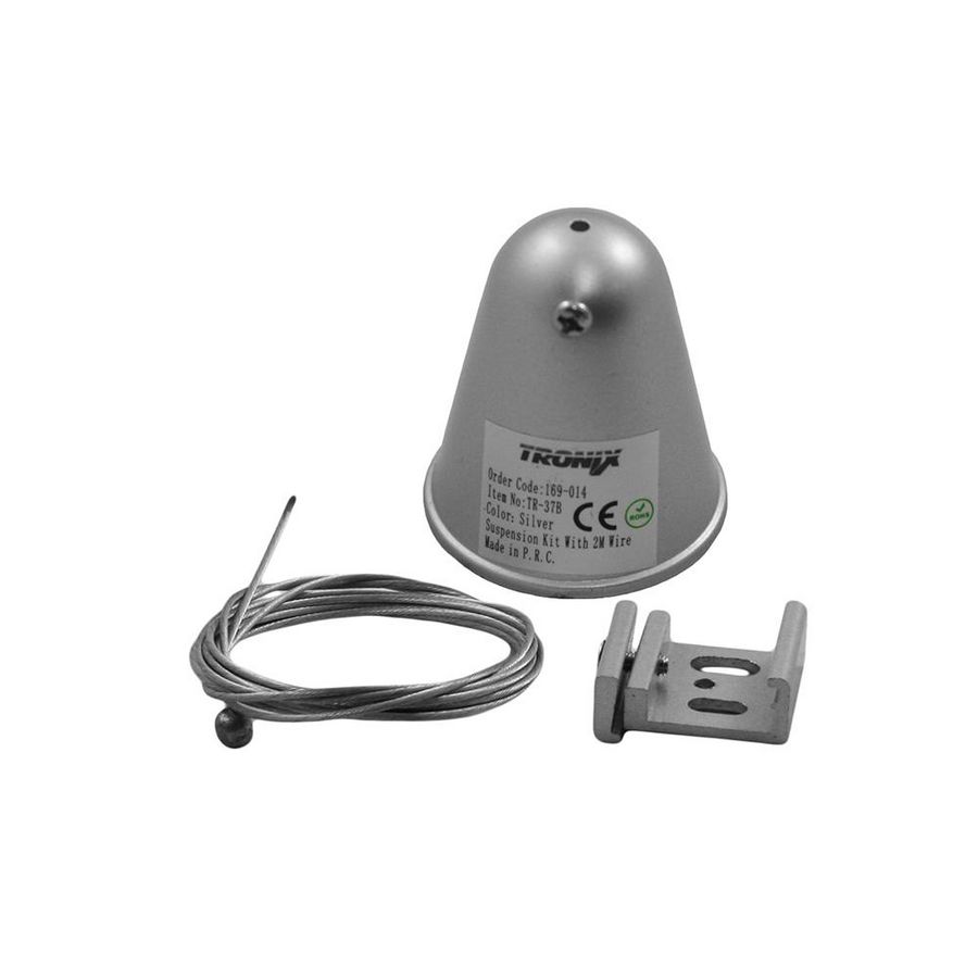 Ophangset voor 3-fase rails zilver