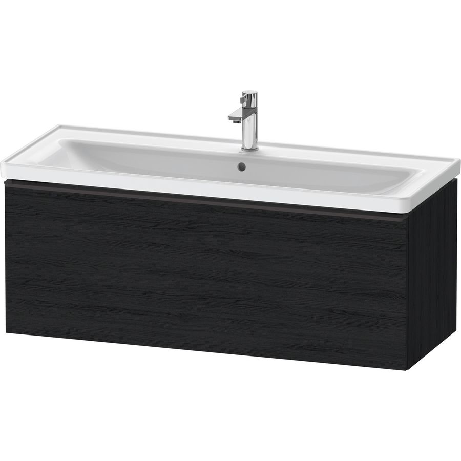 D-Neo Wastafelonderbouw 125cm 1x la eiken mat zwart greep diamantzwart