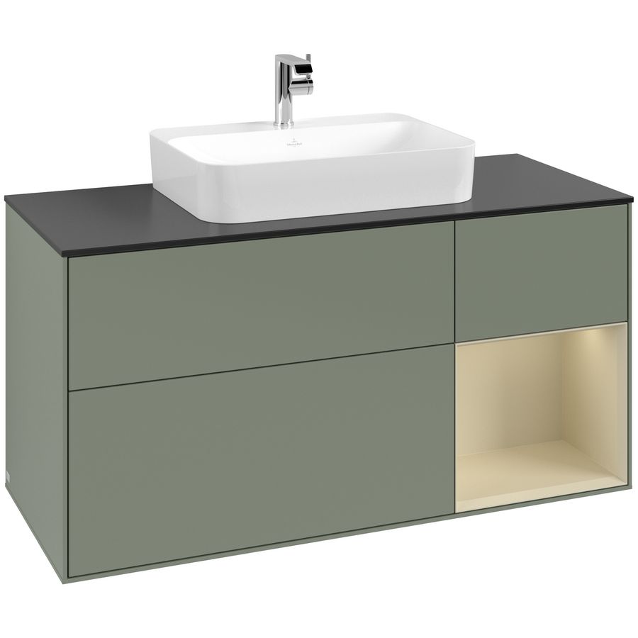 Wastafelonderkast Finion 1200x603x501mm Olive Matt Lacquer F422HJGM
