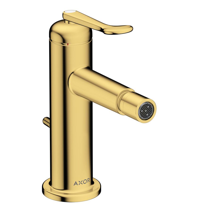 AXOR Archivio 1-hendel bidetkraan met op-up afvoer Polished Gold Optic