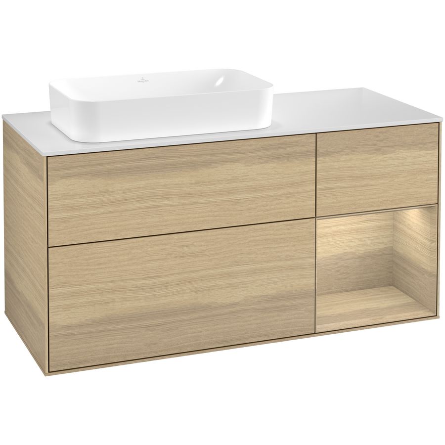 Wastafelonderkast Finion 1200x603x501mm Oak Veneer G691PCPC