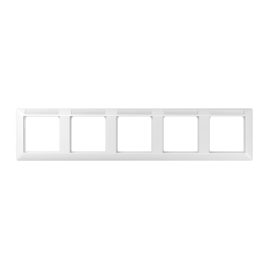 Afdekraam horiz. tekstveld 5voudig A(S) univ a.wit