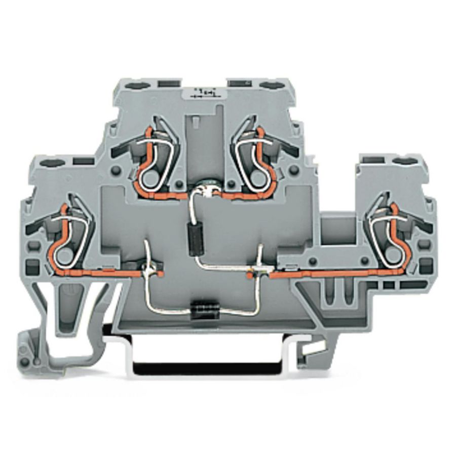 Moduleklem 2-etage 2 dioden 1N4007 grijs VVE=50