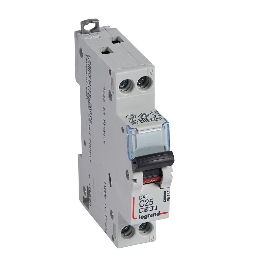 Installatieautomaat MCB DX³ 1-polig + Nul C-karakteristiek 25A 6000A