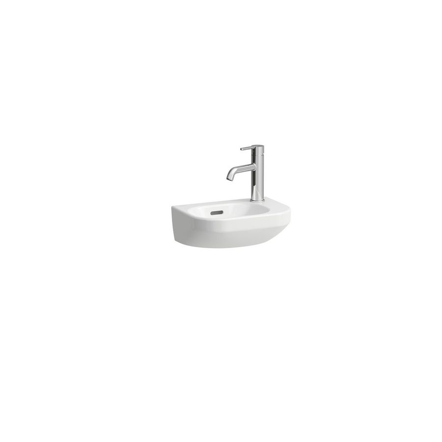 Fontein LUA 36x25cm +kraangat rechts + overloop Lcc wit