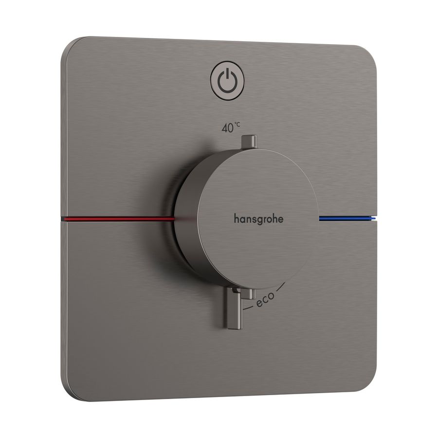 ShowerSelect Comfort Q thermostaat afbouwdeel tbv inbouw voor 1 functie Brushed Black Chrome