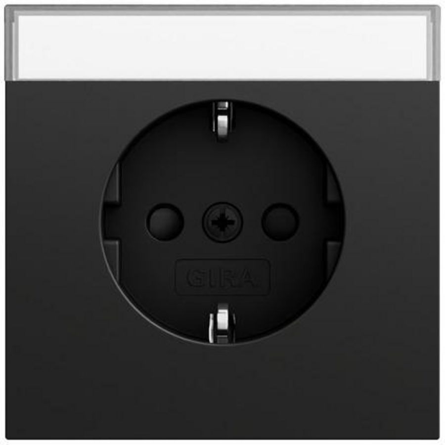 wandcontactdoos met randaarde TK + Safety Plus System 70 zwart m(gel.)
