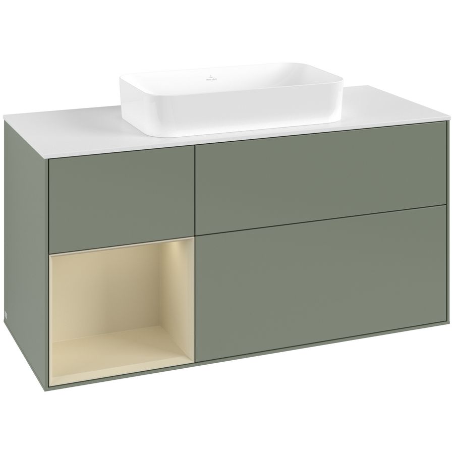 Wastafelonderkast Finion 1200x603x501mm Olive Matt Lacquer F701HJGM