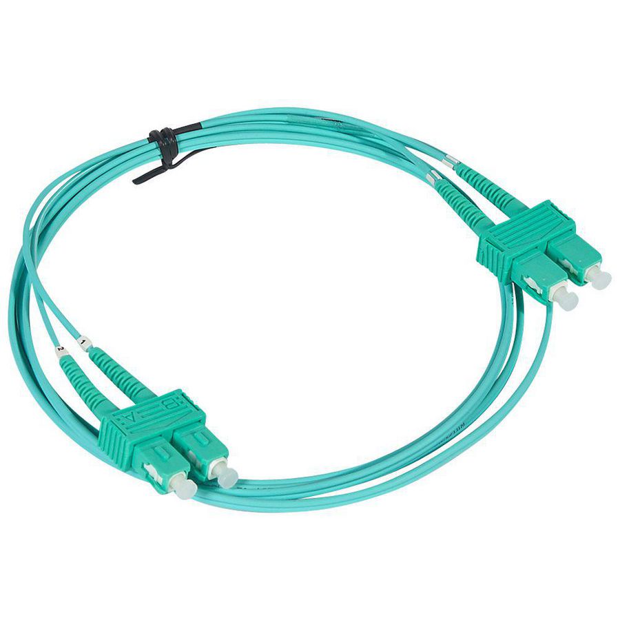 Glasvezel Patchkabel Duplex Aqua OM4 SC-SC 2m.