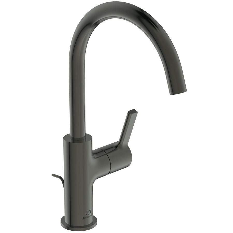 Joy wastafelmengkraan 5l/min. met hoge uitloop met waste magnetic grey (grijs)